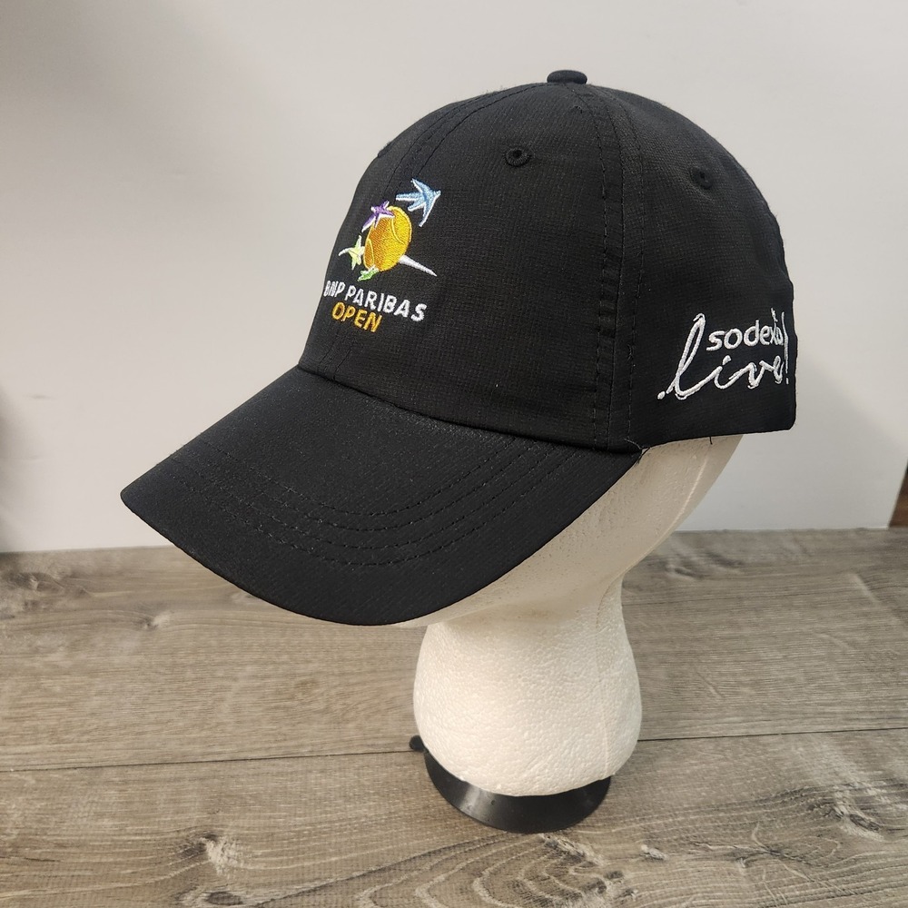 BNP Paribas Open Tennis Tournament Strapback Adjustable Black Cap Hat‎ Sodexo